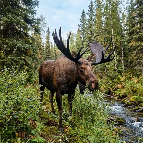Majestic Moose in Serene Wilderness
