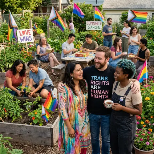 Diverse LGBTQIA+ Group Promoting Health and Wellness