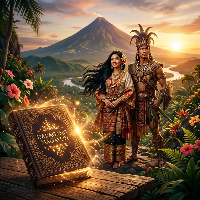 Daragang Magayon and Panganoron: A Captivating Filipino Folklore Scene Daragang Magayon and Panganoron: A Captivating Filipino Folklore Scene