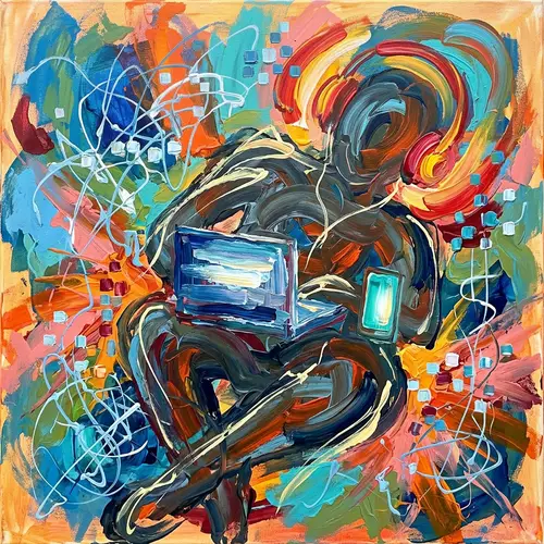 Digital Nomad Abstract Expressionism Art