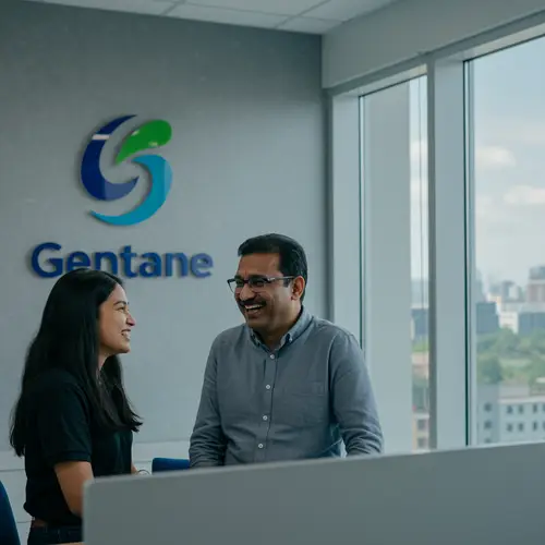 Two People Discussing in an Office Setting