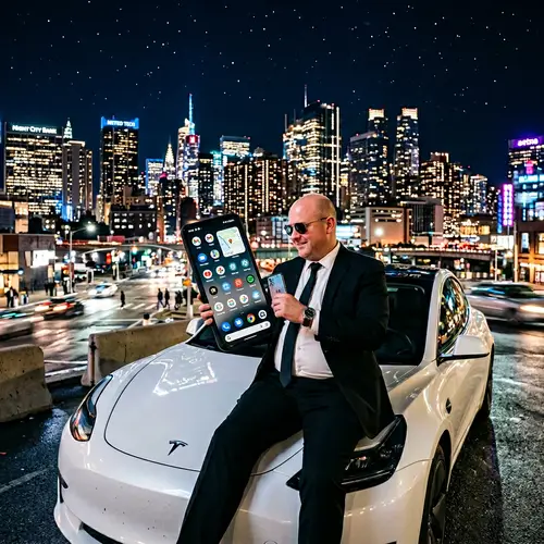 Mobile User Interface and Night Cityscape - Modern Urban Aesthetic