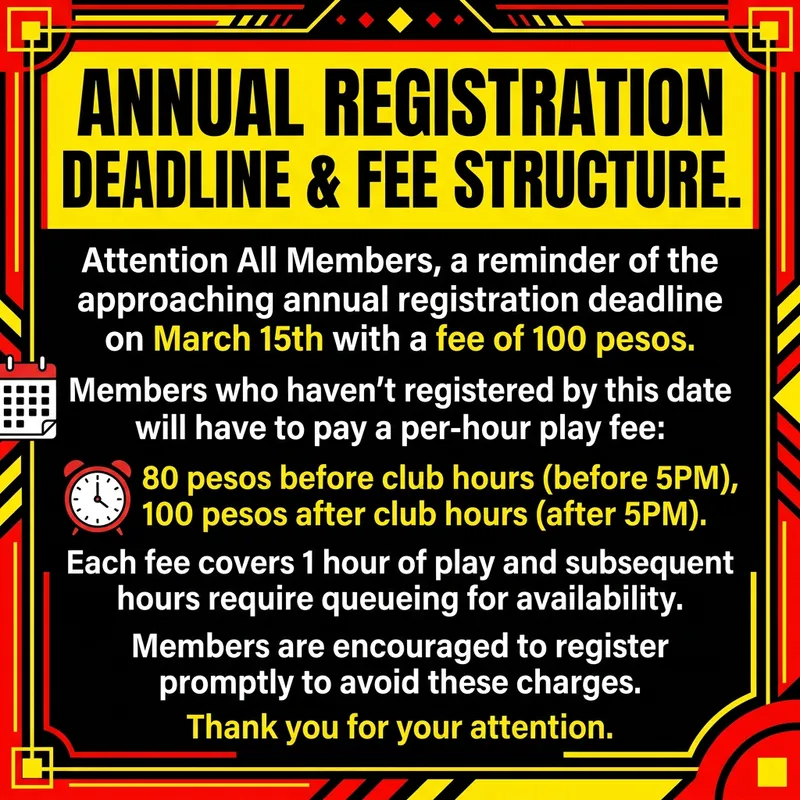 Urgent Annual Registration Deadline & Fee Update