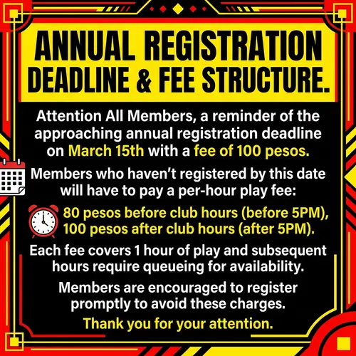 Urgent Announcement: Annual Registration Deadline & Fee Structure
