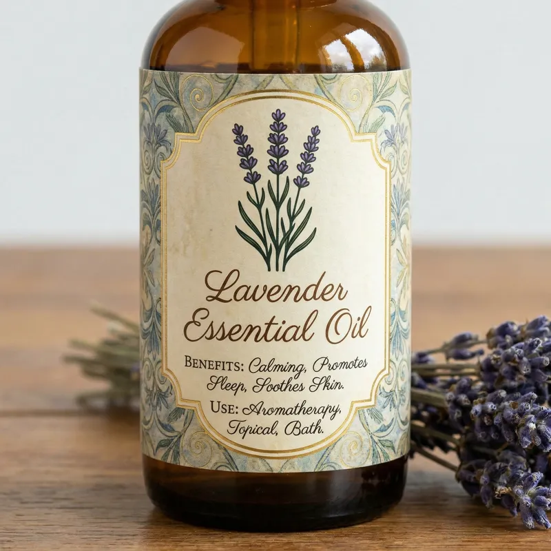 Elegant Essential Oil Bottle Label Design