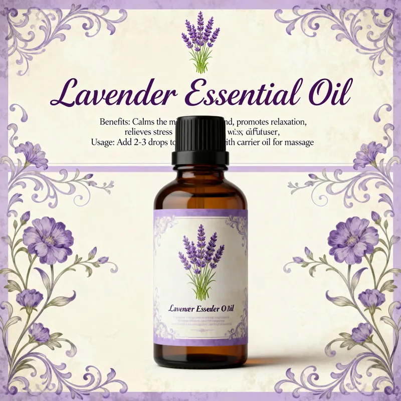 Elegant Essential Oil Bottle Label Design