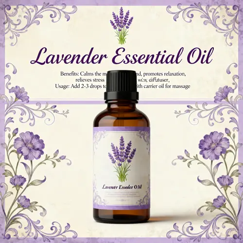 Elegant Essential Oil Bottle Label Design