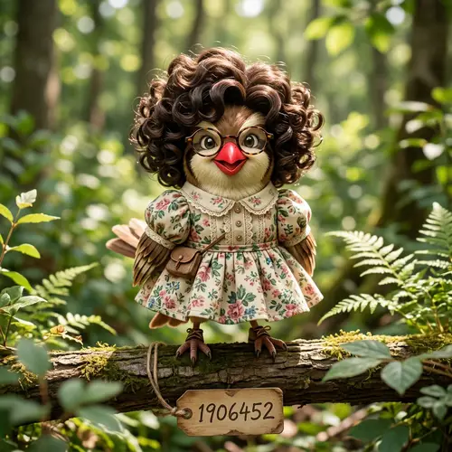 Red Beaked Pokémon with Curly Hair and Dress