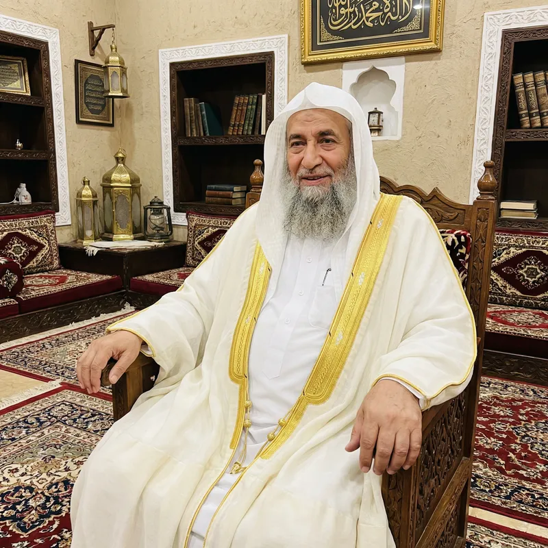 Respected Elderly Sheikh in Traditional Middle-Eastern Garb