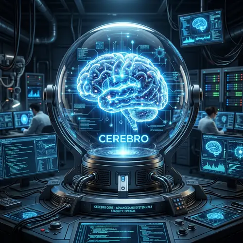 Cerebro - Advanced AI Brain in Glass Sphere