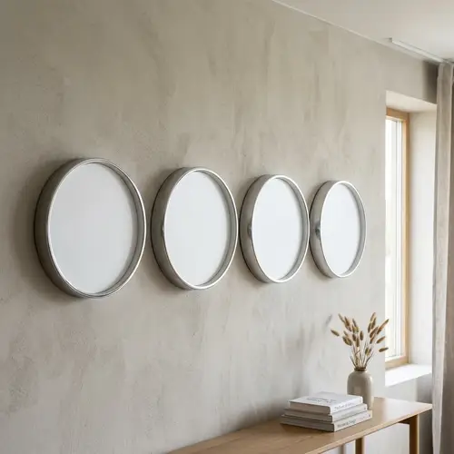 Tranquil Minimalism: Set of Modern Metal Wall Clocks