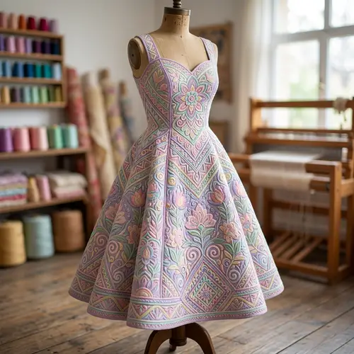 Pastel Mola Designs for Princess-Cut Dresses