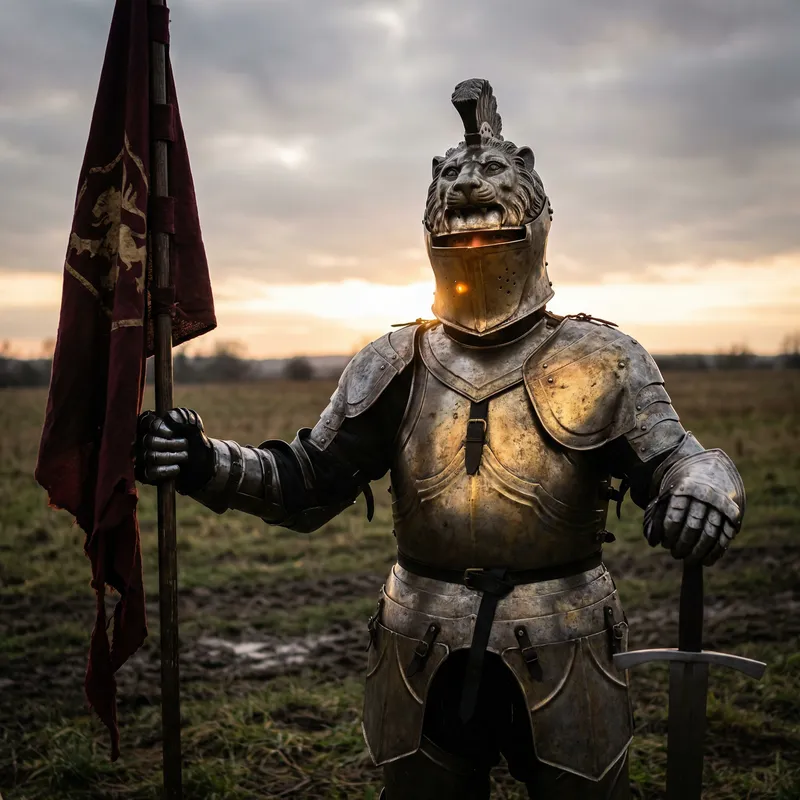 Epic Medieval Knight in Full Armor