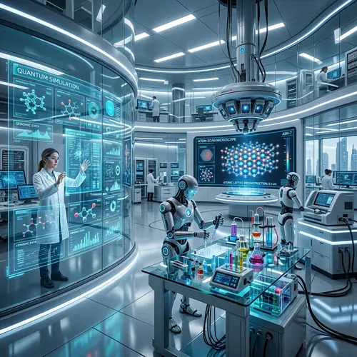 Futuristic Laboratory Equipment: Advanced Tools & Robots