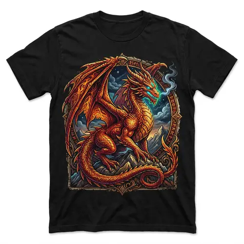 Intricately Designed Dragon T-Shirt Print