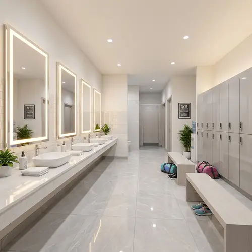 Stylish Women's Gym Toilets & Changing Rooms