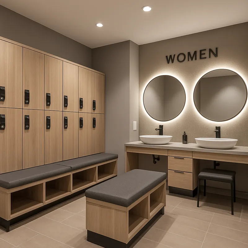 Modern Ladies Gym Changing Room Design