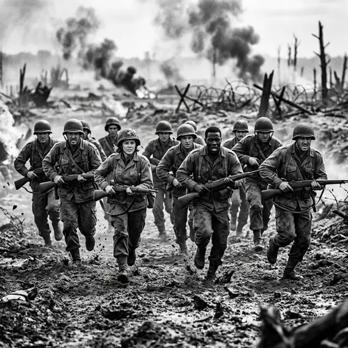 Intense War Scene Capturing Soldiers in Action | Canon Photography Style