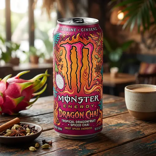 Sweet Tropical Dragonfruit & Chai Monster Energy Can