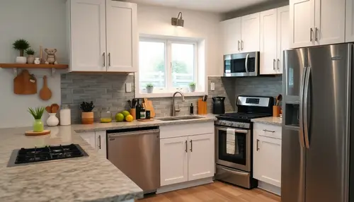 Modern Residential Kitchen with Clean Energy Solutions