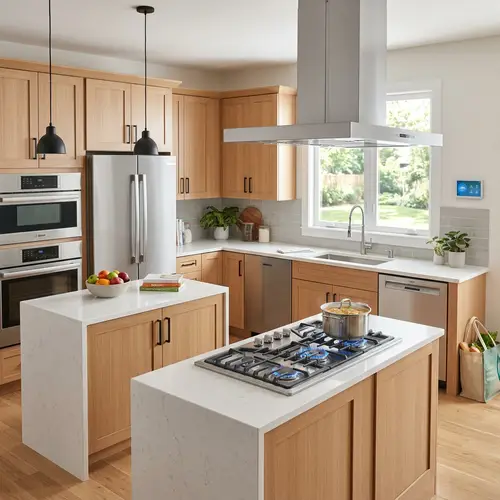 Modern Residential Kitchen with Clean Energy Solutions