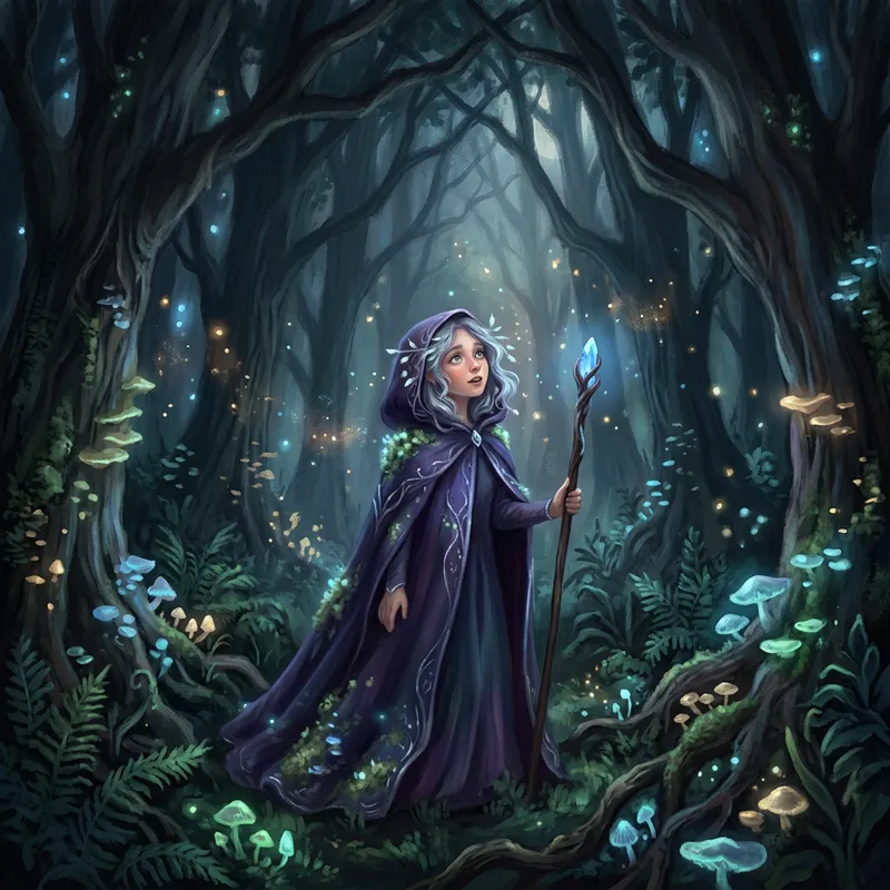 Ethereal Figure in Enchanted Dark Forest | Mystic Charm Ethereal Figure in Enchanted Dark Forest | Mystic Charm