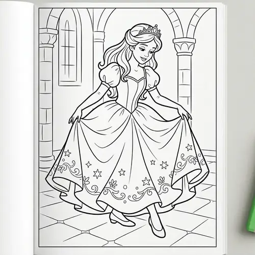 Princess Curtsying Coloring Page