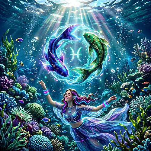 Mystical Pisces Zodiac Art for EDM Lovers