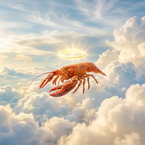 Heavenly Lobster with a Halo in the Clouds