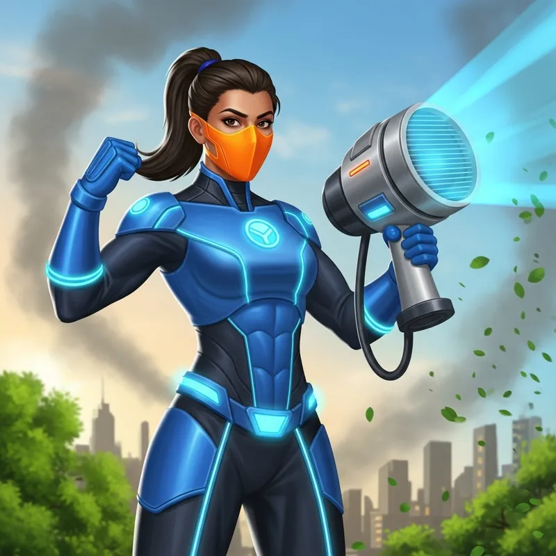 Air Pollution Defender Mascot Design