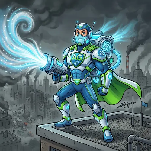 Air Pollution Defender Mascot Design