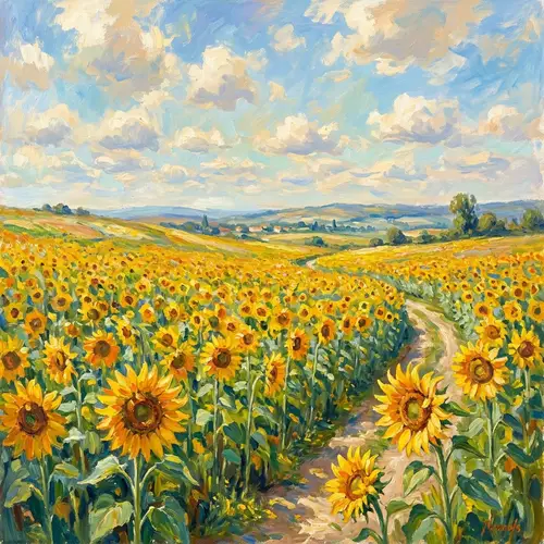 Impressionist Sunflower Field Art Inspiration