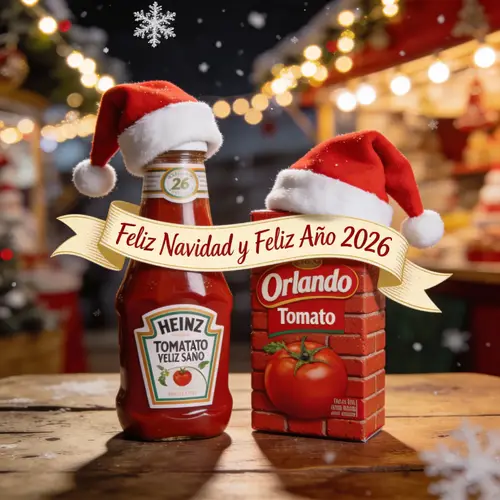 Festive Heinz Ketchup & Tomato Sauce Holiday Scene