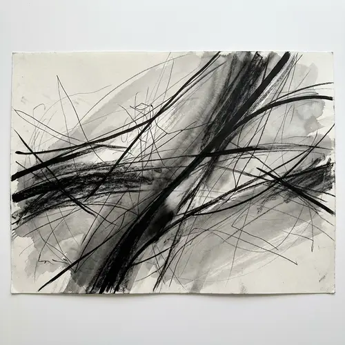 Abstract Art with Varying Lines and Contrasting Gradients