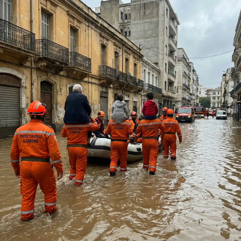 Algerian Civil Protection Responds to Inundation Crisis