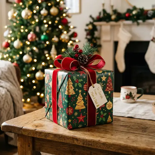 Festive Cubic Gift Box - Holiday Present Image