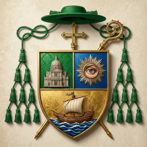 Realistic Episcopal Shield Design