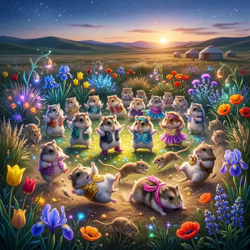 Central Asian Grassland Disco Party with Campbell's Dwarf Hamsters