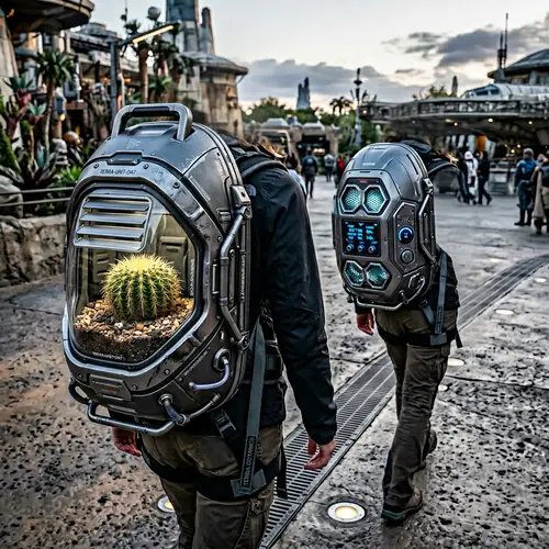 Compact Sci-Fi Backpack Unit for Cactus Care