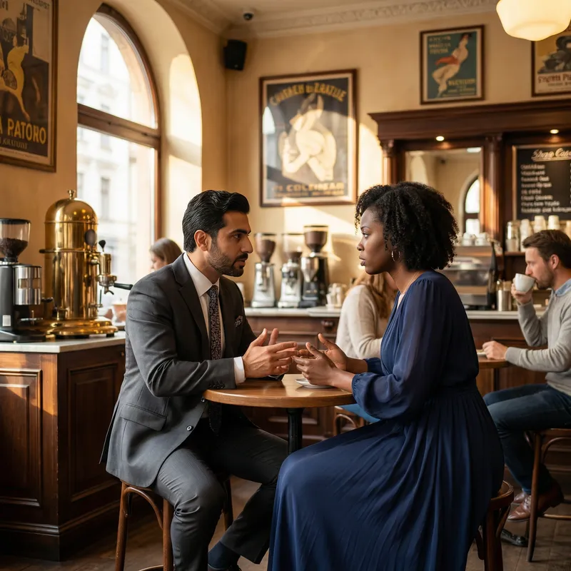 Dramatic Spat in Romantic Setting: Striking Couple Conflict