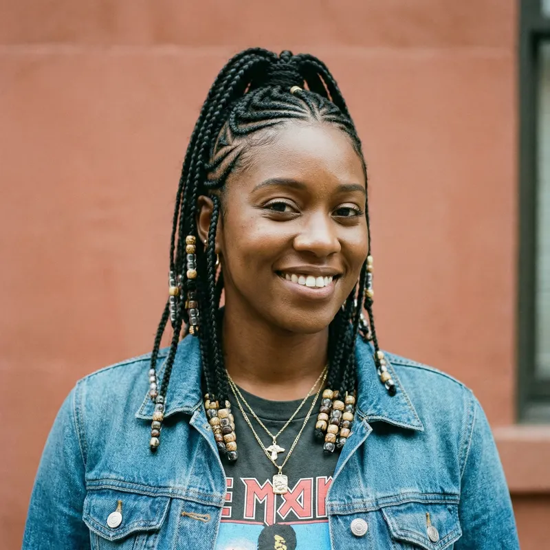 Stunning Black American Braid Portrait | Cultural Expression Stunning Black American Braid Portrait | Cultural Expression