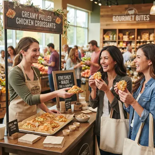 Delicious Pulled Chicken Croissants Sampling Event