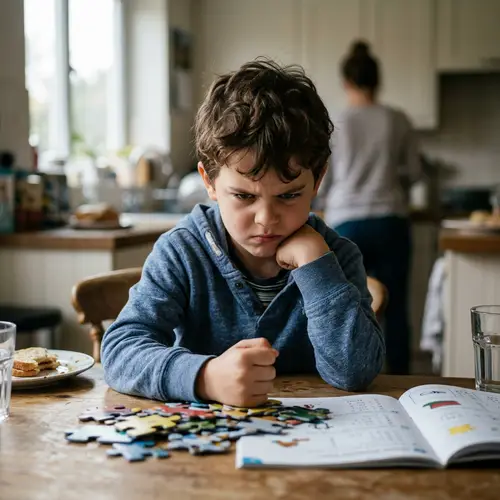 Frustrated Young Boy Image