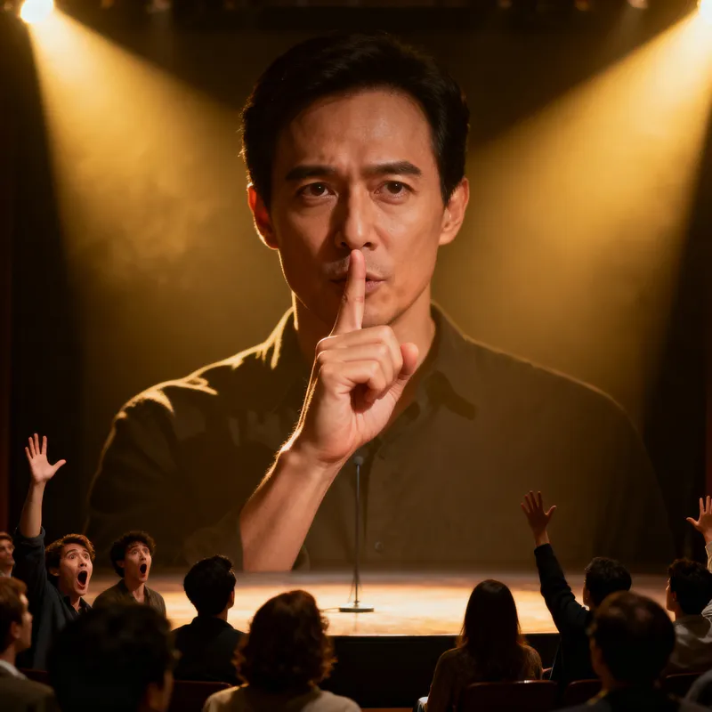 Person Silencing the Audience - Powerful Imagery