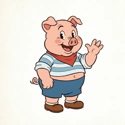 Smiling Animated Pig | Family-Friendly Traditional Animation