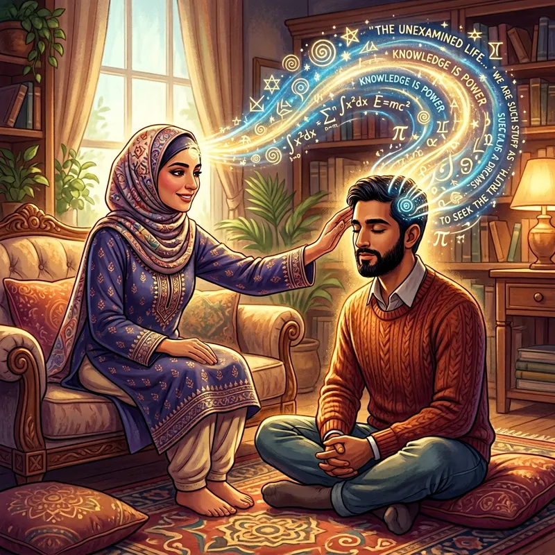 Mind-Reading Phenomenon Illustration: Psychic Connection Visualization