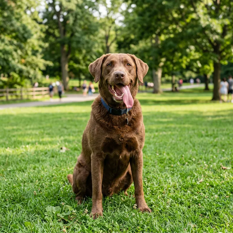 Friendly Dog Sitting in the Park Friendly Dog Sitting in the Park
