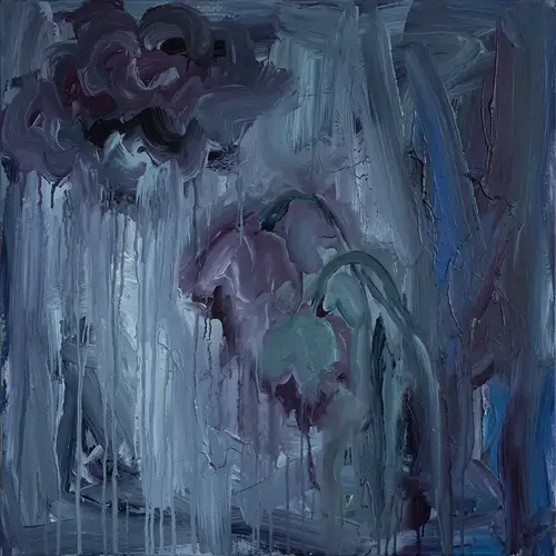 Abstract Depiction of Melancholy Emotion with Cool Tones