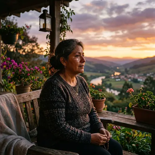 Bittersweet Beauty of a Hispanic Woman at Sunset