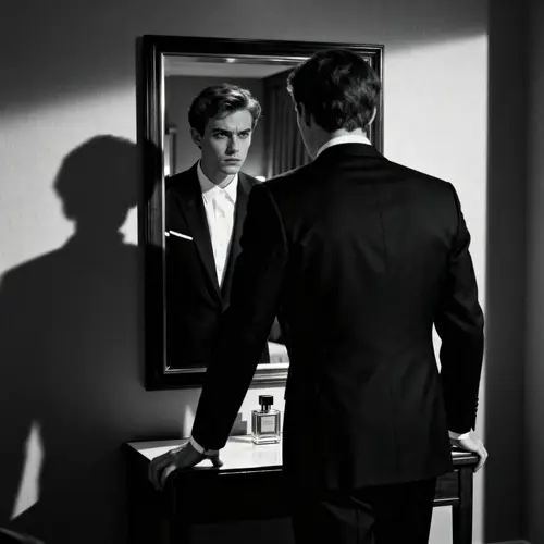 Dramatic Black and White Portrait of a Young Man